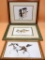 Three Framed Watercolors and Print