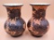 Vintage Pair of Dragon Motif Earthenware Vases