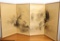 Vintage Large Painted Japanese Folding Screen