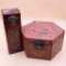 Two Ornate Antique Japanese Red Lacquerware Boxes