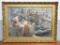 Antique 'At the Fountain' in Ornate Heavy Frame