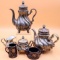 Antique Porcelain with Silver Finish Tea and Coffee Set