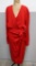 Vintage Dana Buchman Red Long Sleeve Wrap Dress