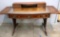 Antique Leather Top desk with Drop Leaf Sides and Removable Top Drawers Organizer