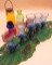 Bright Vintage Glassware and Beaded Table Runner