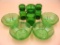 Vintage Green Belgian Apothecary Canisters and Vintage Mid Century Emerald Green Beehive Ribbed