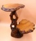 Mid Century Live Edge Wood Two Tier Plant Stand