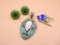 Sterling Enameled Fish Pin, Earrings and Pendant