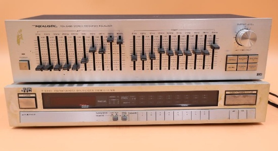 Realistic Ten Band Stereo Frequency Equalizer and JVC Stereo Tuner