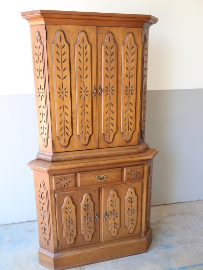 Vintage Broyhill Two Piece Corner Cabinet