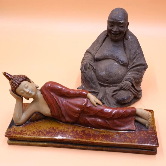 Two Chinese Buddha Statues