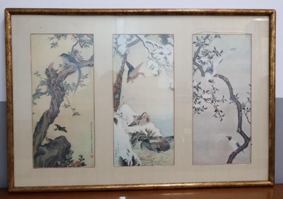 Large Framed Three Scene Prints