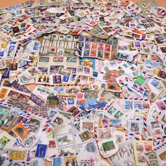 Collection of Vintage and Antique Stamps, Mostly Southeast Asia and More