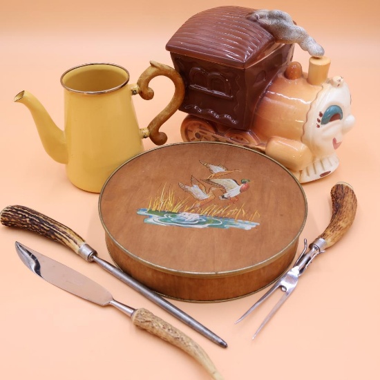 Lot of Vintage Collectible Kitchen Decor and Cookie Jar