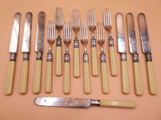 Vintage Bone Handled Sterling Cutlery