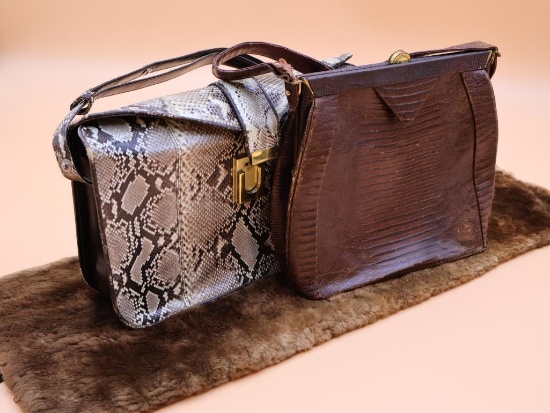 Snake, Alligator Vintage Purses and Beaver Shall