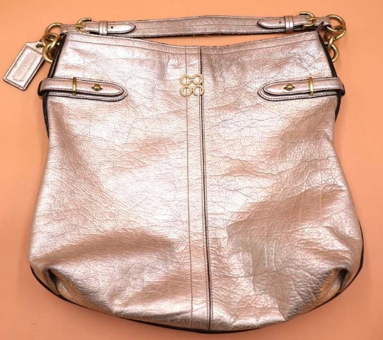 Vintage Metallic Champagne Coach Purse