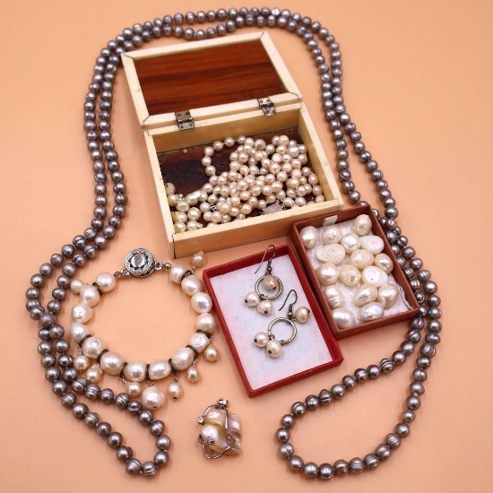 Collection of Pearls, Jewelry and Loose