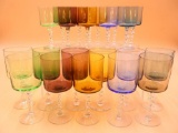 Vintage Colored Glass Stemware