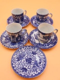 Japanese Tea Cups Set with Secret Portrait