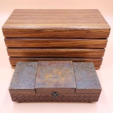 Solid Wood Jewelry Box and Vintage dragon Motif Jewelry Box
