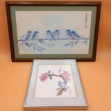 Two Hand Painted Watercolor and Signed Print