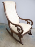 Antique Cushioned Rocking Chair