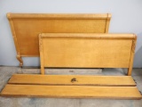Antique Birdseye Maple Full Size Bed Frame
