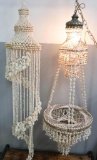 Hanging Shell Chandelier and Lighted Hanging Lamp