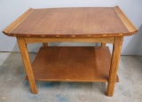 Vintage 60's MCM Sculpted Walnut Gondola Side Table by Lane