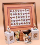 Framed Stamps and Hummel Statues with Boxes