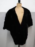 Vintage Black Fur Shawl