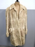 Vintage Long Fur Coat with Wide Collar and Pockets