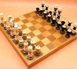 Collectible Vintage Carved Bone Chess Set