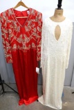 Two Vintage Elegant Beaded Dresses