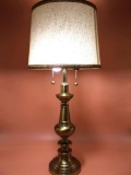 Vintage Brass Light with Fabric Shade