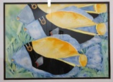 Framed Original Watercolor of Fish by Kristina L. Adams