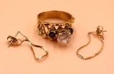 10k Yellow Gold Mounted Ring and Earrings