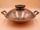 Large Ornate Copper Wok