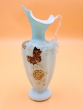 Antique Hand Painted Art Glass Pitcher