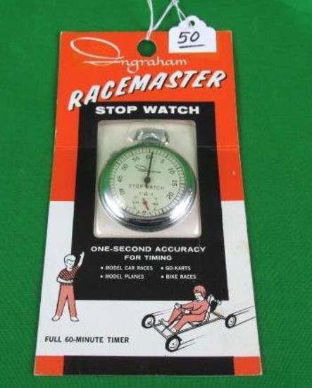 Vintage Ingraham Racemaster Stop Watch metal case