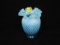 Fenton blue opalescent hobnail vase. 6