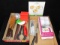 2 box lot - Knife cutlery, English muffin rings, Misc. kitchen utensils
