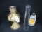 Rayco Brass Kerosene lamp w/chimney & oil.