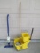 Commercial grade Mop & bucket w/mop squeegee; Spray mop floor cleaner