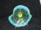 Green Opalescent scalloped dish. 8.5