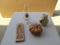 Kerolamp & chimney; Pumpkin motif bowl; Owl candle holders; Wood D?cor plaque