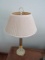 Pair - Bedside Glass & brass Table lamps - 25