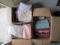 3 boxes- Quilting Fabric - Various sizes/colors/patterns; Sewing hoop; Pattern fabric; etc.