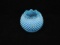 Fenton blue opalescent hobnail bowl w/scalloped rim 6
